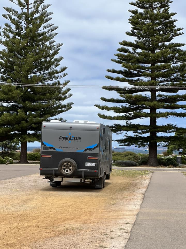 Caravan free camping in the forest, fully off-grid